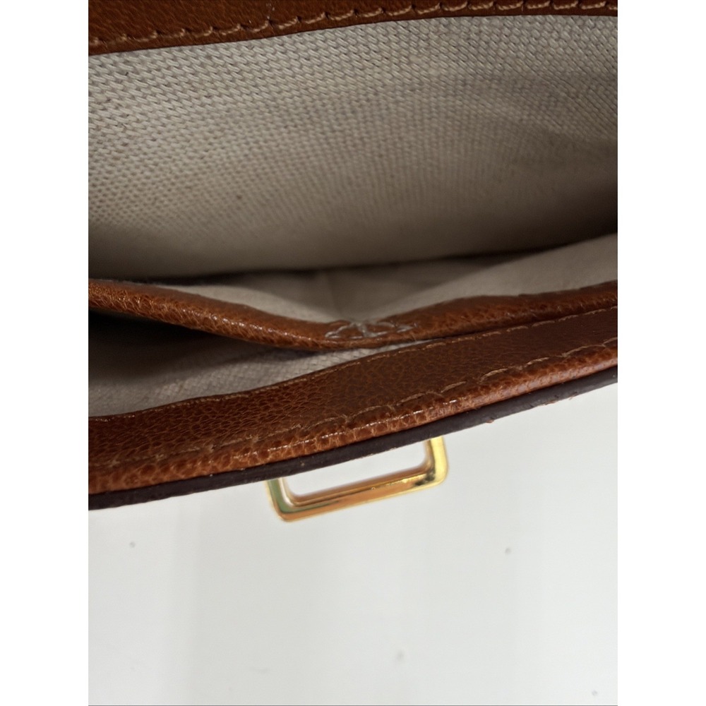 Michael Kors Genuine Leather Rectangular Med Sz Shoulder Bag Brown Gold Dust Bag - Picture 14 of 16